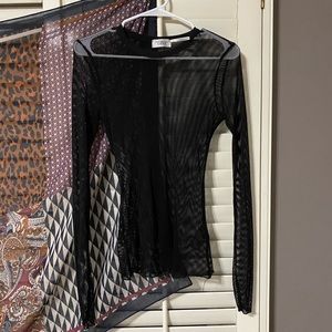 UO mesh black long sleeve